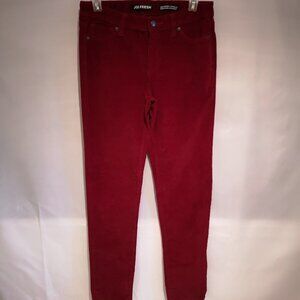 Joe Fresh Ladies Size 28 Waist Dark Red Slim Leg & Soft Corduroy Pants